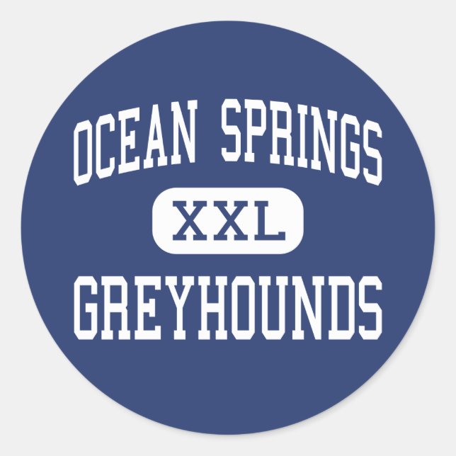 Pegatina Redonda Ocean Springs - Greyhounds - High - Ocean Springs (Anverso)