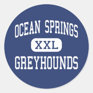 Pegatina Redonda Ocean Springs - Greyhounds - High - Ocean Springs