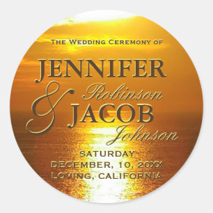 Pegatina Redonda Ocean Sunset