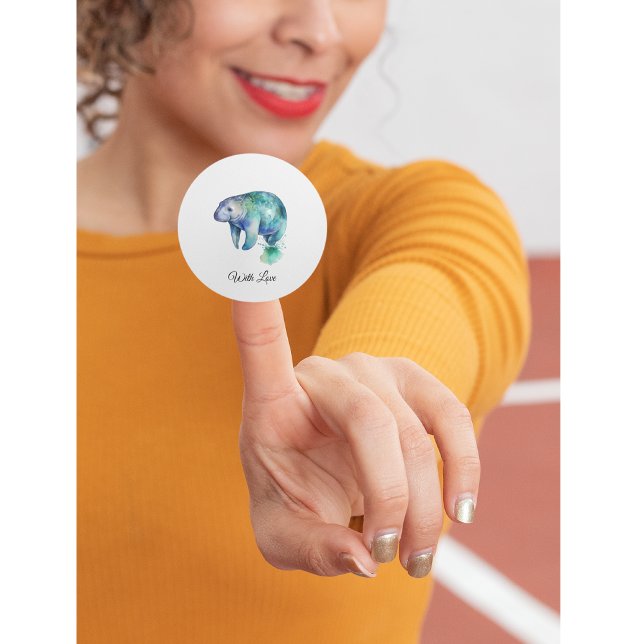 Pegatina Redonda Oceanic Whisper Manatee, custom (Subido por el creador)