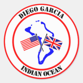 Pegatina Redonda Océano Índico Diego Garcia