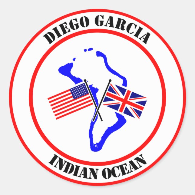 Pegatina Redonda Océano Índico Diego Garcia (Anverso)