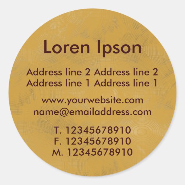 Pegatina Redonda Oche Texture Business / Profile (Anverso)