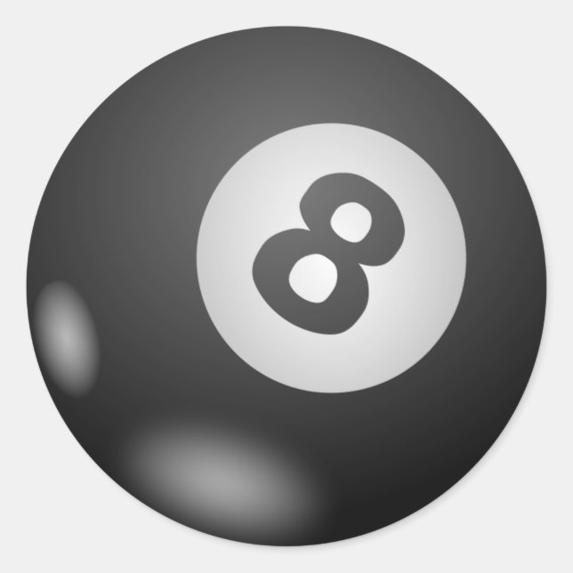 Pegatina Redonda Ocho - 8 - Ball (Anverso)