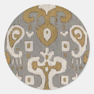 Pegatina Redonda Ochre Ikat I