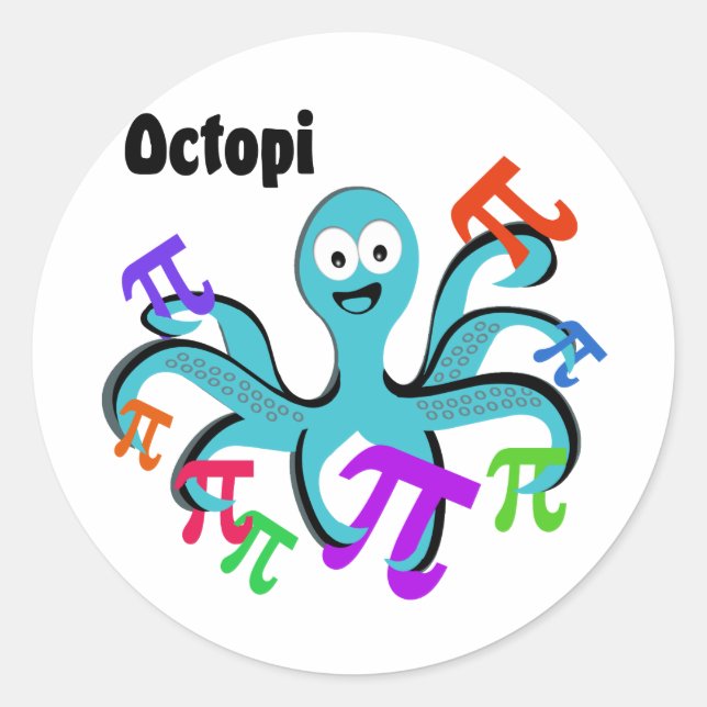 Pegatina Redonda Octopi (Anverso)