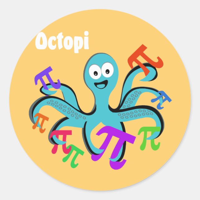Pegatina Redonda Octopi (Anverso)