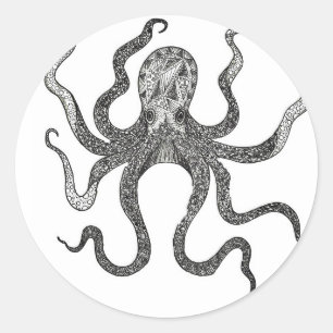 Pegatina Redonda Octopus