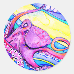 Pegatina Redonda Octopus