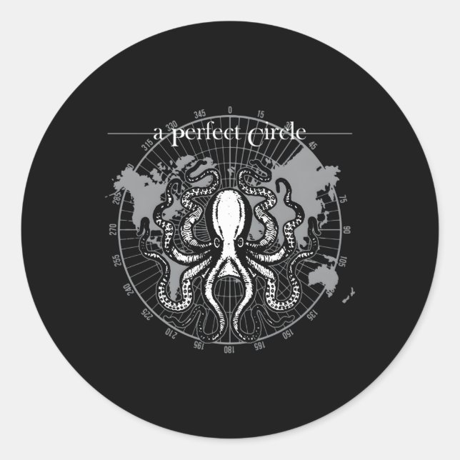 Pegatina Redonda Octopus circular perfecto (Anverso)