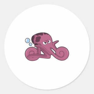 Pegatina Redonda Octopus como motocicleta