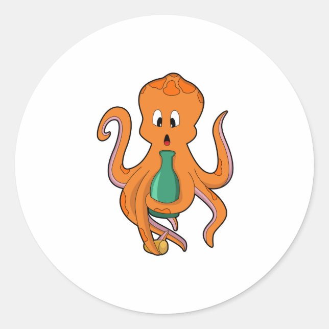 Pegatina Redonda Octopus con botella.PNG (Anverso)