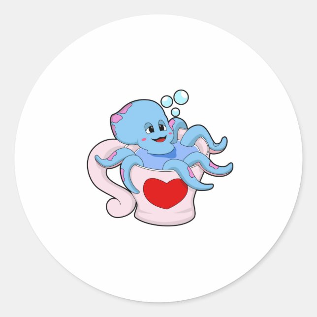 Pegatina Redonda Octopus con Heart Cup.PNG (Anverso)