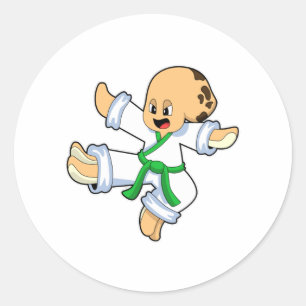 Pegatina Redonda Octopus en el Karate de las artes marciales