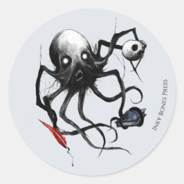 Pegatina Redonda Octopus Sticker - Inky Bones Press