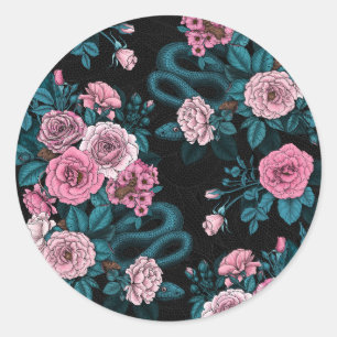 Pegatina Redonda Ocultos en los rosas 2