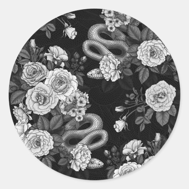 Pegatina Redonda Ocultos en los rosas 3 (Anverso)