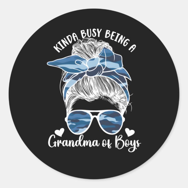 Pegatina Redonda Ocupado Como Abuela De La Abuela Abuela (Anverso)