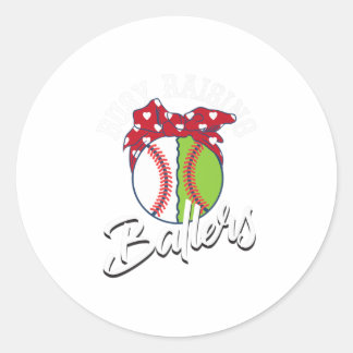 Pegatina Redonda Ocupado Recaudando Ballers Funny Softball Béisbol