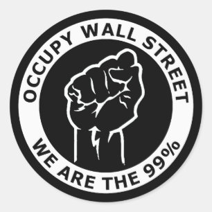 Pegatina Redonda Ocupar Wall Street, Somos El 99%