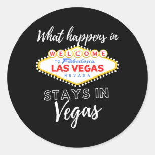 Pegatina Redonda Ocurre En Las Vegas Sin City