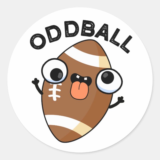 Pegatina Redonda Odddball Funny Football Pun (Anverso)