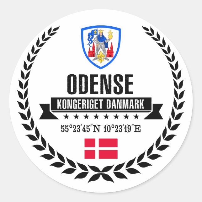 Pegatina Redonda Odense (Anverso)