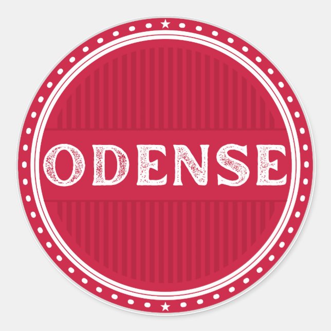 Pegatina Redonda Odense City Pride Emblem – Danish Identity (Anverso)