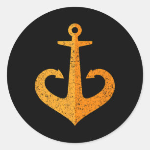 Pegatina Redonda Odesa Odessa Ancla Emblema Símbolo Ucrania Ukr