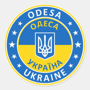 Pegatina Redonda Odesa Ucrania