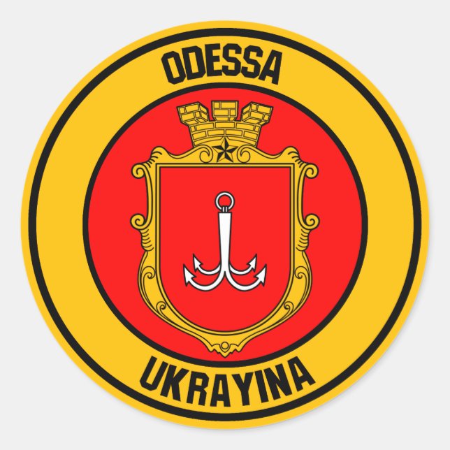 Pegatina Redonda Odessa Round Emblem (Anverso)