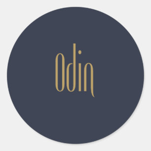 Pegatina Redonda Odin Gold de alta elegancia personalizada