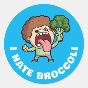 Pegatina Redonda Odio a Broccoli