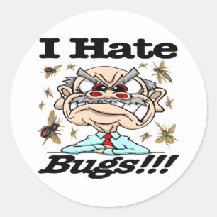 Pegatina Redonda ¡Odio A Los Bugs!