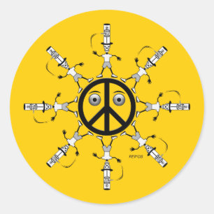 Pegatina Redonda Odio a Rad #1