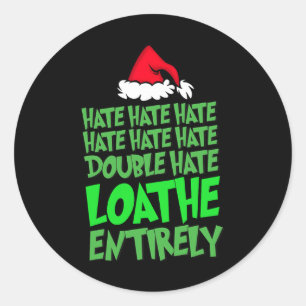 Pegatina Redonda Odio al doble odio aborrecer totalmente Divertida 