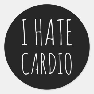 Pegatina Redonda Odio la resistencia cardio Deportes Fitness Bodybu