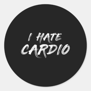Pegatina Redonda Odio la resistencia cardio Deportes Fitness Bodybu