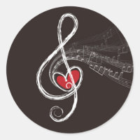 ODIO MÚSICA Treble Clef Personalizado negro
