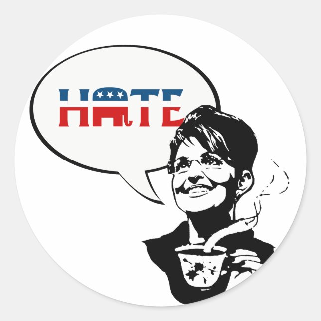 PEGATINA REDONDA ODIO REPUBLICANO (Anverso)
