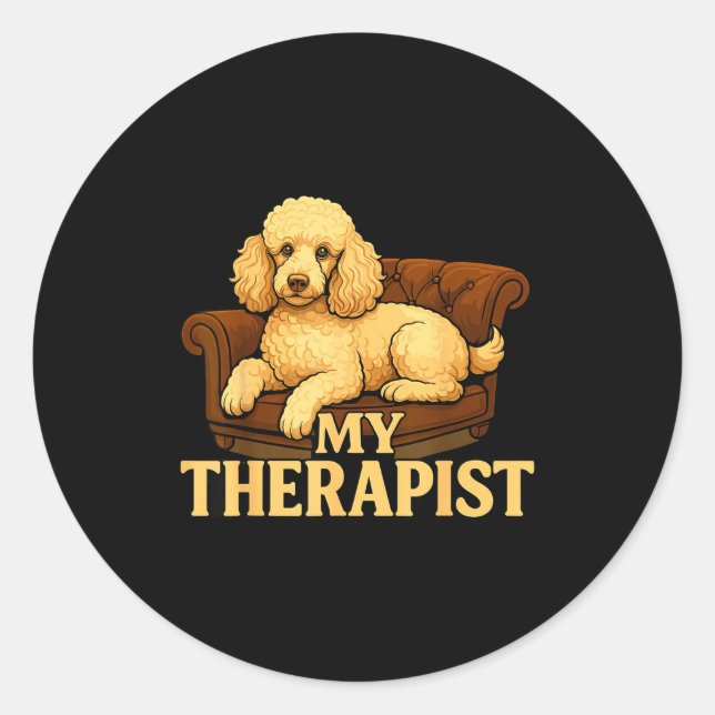 Pegatina Redonda Odle Dog Clothes For Humans, My Therast Odle  (Anverso)