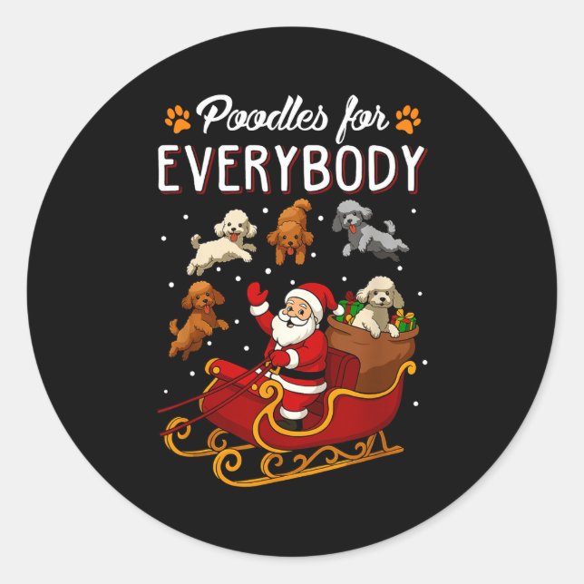 Pegatina Redonda Odles Christmas Dog Mom Men Women Kids Funny Odle  (Anverso)