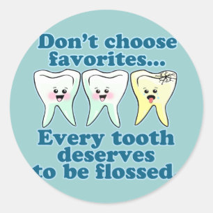 Pegatina Redonda Odontología del higienista dental del dentista