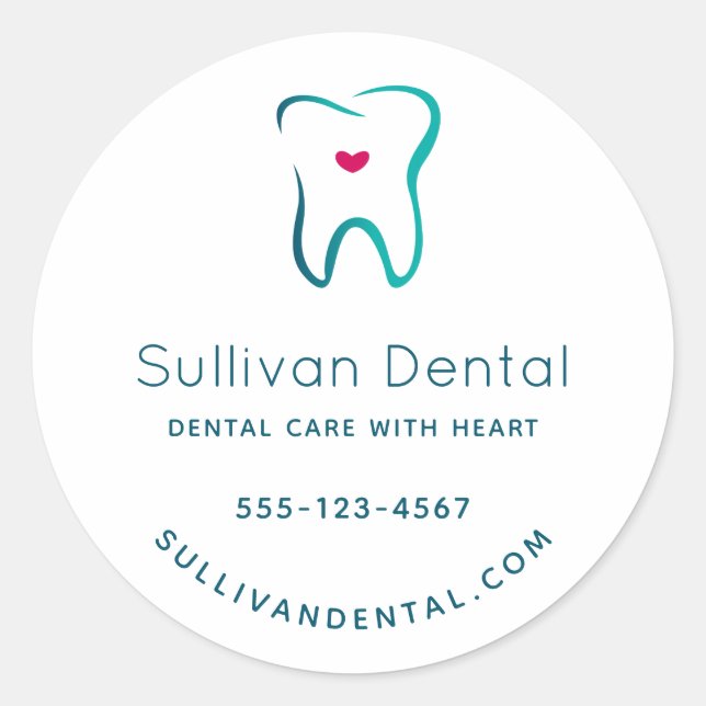 Pegatina Redonda Odontología dental negocio de imágenes médicas (Anverso)