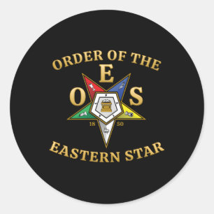 Pegatina Redonda Oes Emblem Order Of The Eastern Star