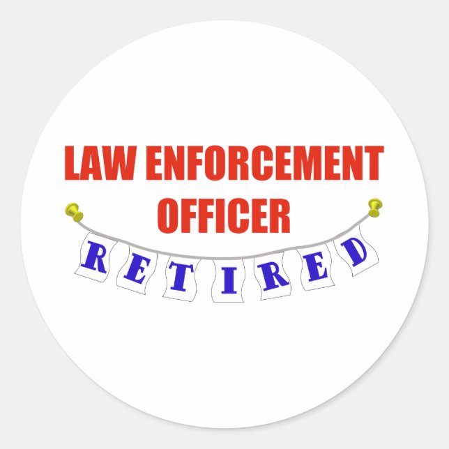 PEGATINA REDONDA OFCR DE APLICACIÓN DE LA LEY RETIRADA (Anverso)