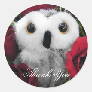 Pegatina Redonda Ofelia y los rosas del vintage - gracias