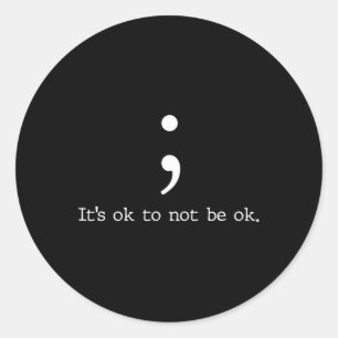 Pegatina Redonda Oferta de presupuesto de Semicolón de sensibilizac