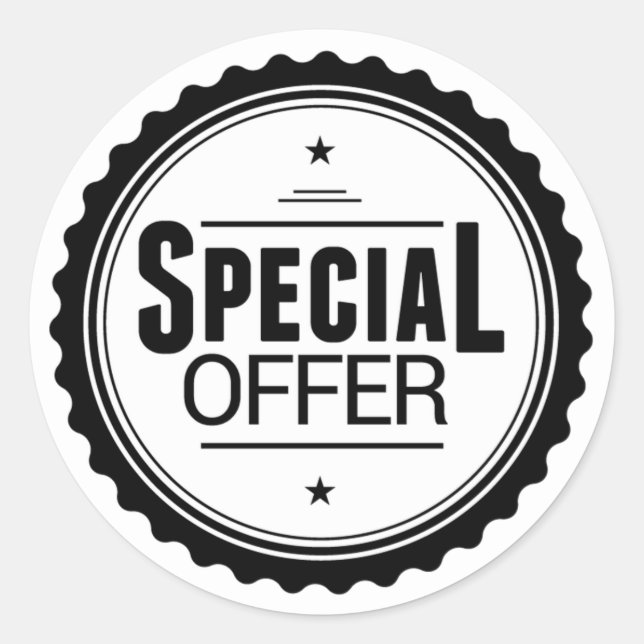 Pegatina Redonda Oferta especial (Anverso)