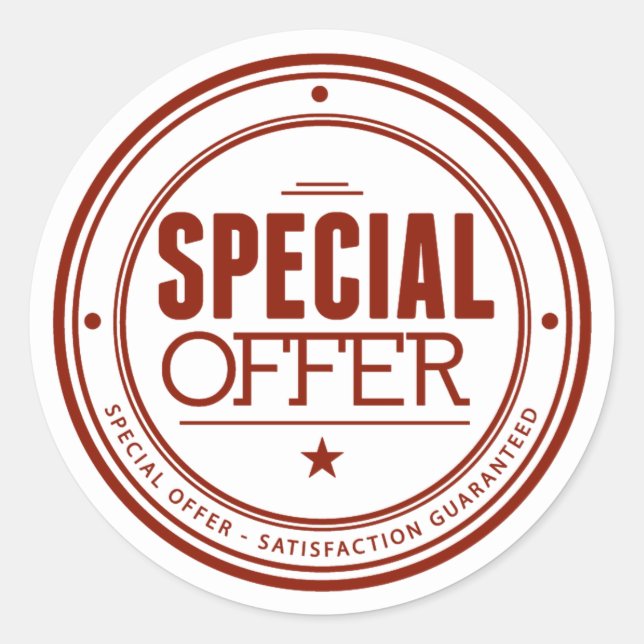Pegatina Redonda Oferta especial (Anverso)